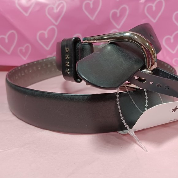 Dkny | Accessories | Dkny Black Leather Belt Silver Buckle  display picture 1